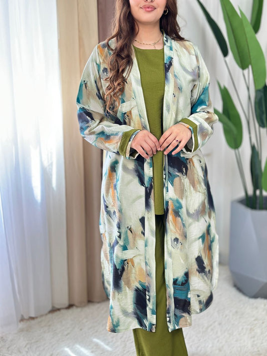 ENSEMBLE 3 PIECES EN LIN -TAILLE STANDARD-